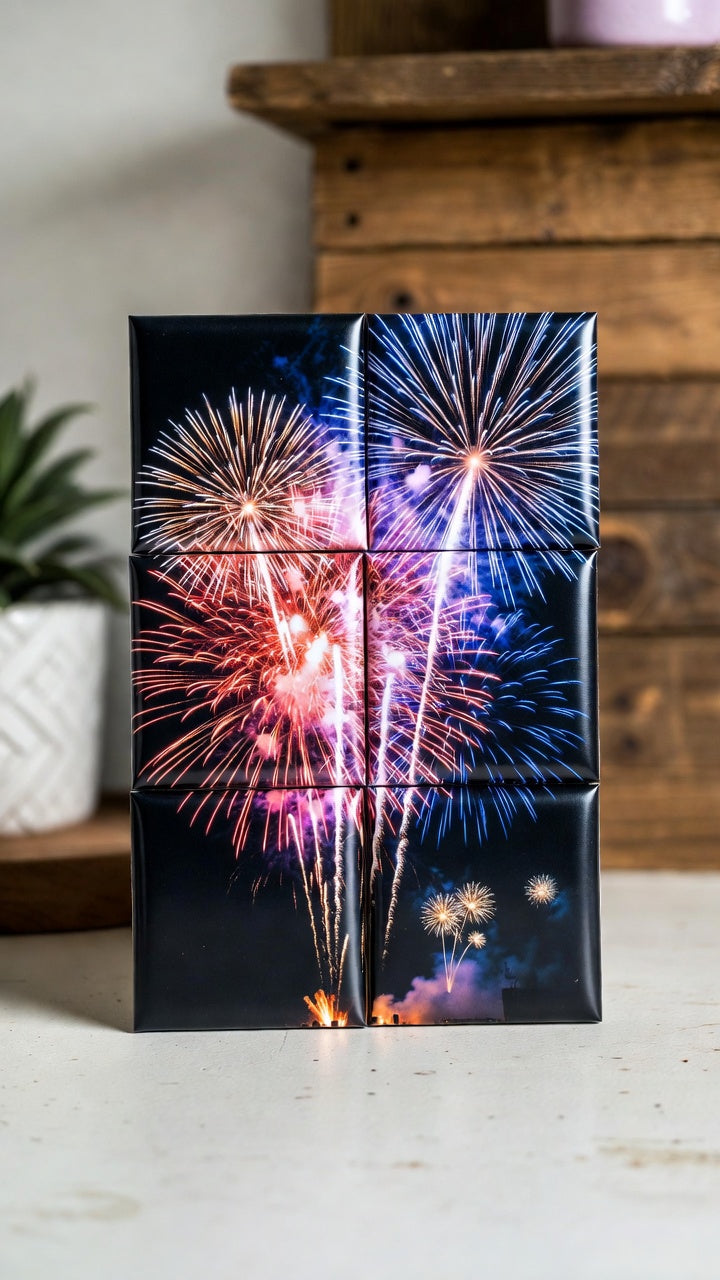 3x2 Portrait Custom Magnet Puzzle of fireworks